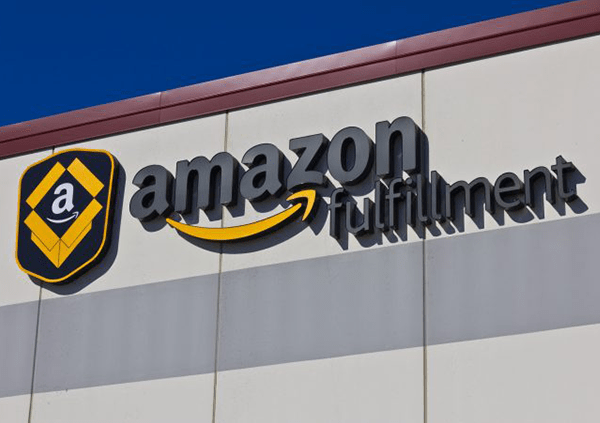 amazon fulfillment logo on warehouse