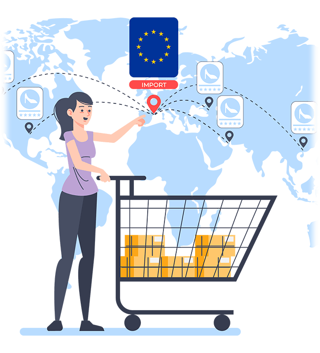 IOSS concept illustration EU world shopping